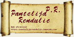 Pantelija Rendulić vizit kartica